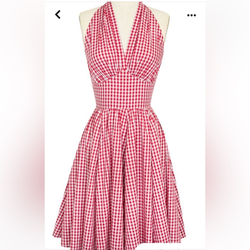 Trashy Diva Red Gingham Halter Dress Size 6